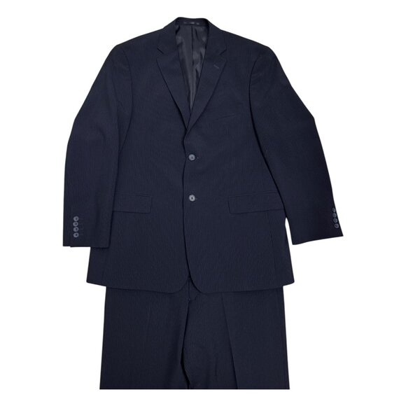 BELLISSIMO Pinstripe Luxury Designer Business Formal Blazer & Jacket Suit 42R - Picture 8 of 11